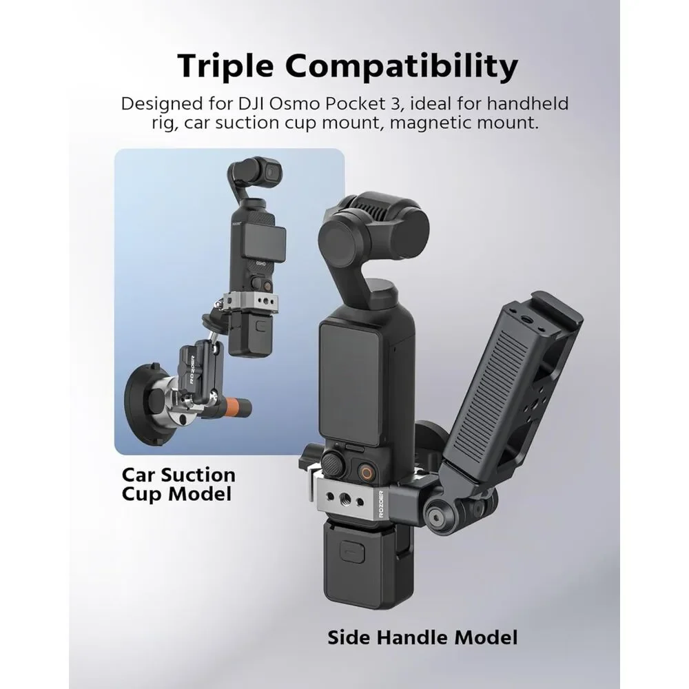 Magnetic Mount for Xtra Muse/Pocket 3 w/ Adapter for GoPro, NATO Rails